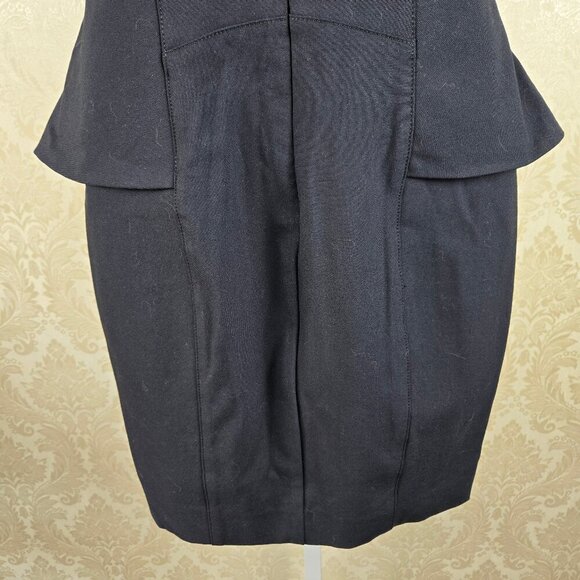 Bebe Size 2 Black Strapless Mini Dress Peplum Corset Look Bodycon Sexy Party - Picture 8 of 13